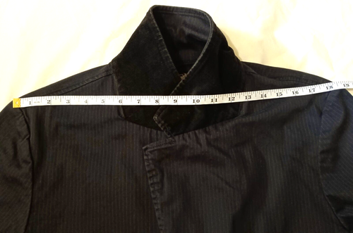 CHOR GRUNGE DARK ACADEMIA Black Striped Blazer Jacket Elbow Patch Men's Size L - Picture 12 of 20