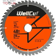 WellCut TCT Saw Blade 216mm x 48T x 30mm Bore For GCM800, GCM8SJL, KGS216, C8FSR