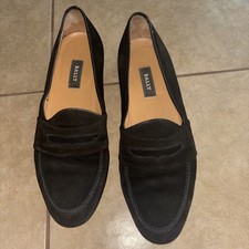 Bally Women’s Classic Black Suede & Leather Loafers Moccasins 9.5 Hardly Worn
