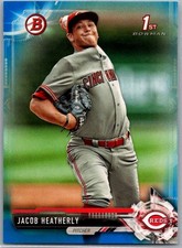 2017 Bowman Draft 1st Bowman Blue /150 Jacob Heatherly #BD-18 Reds