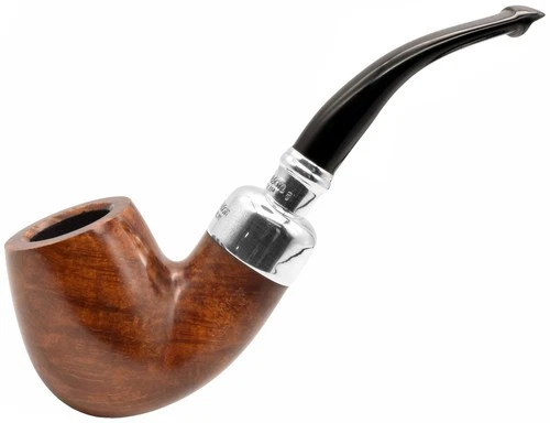 Peterson System Smooth Silver Spigot 9mm FILTER Large Bent Billiard Pipe (307-C)