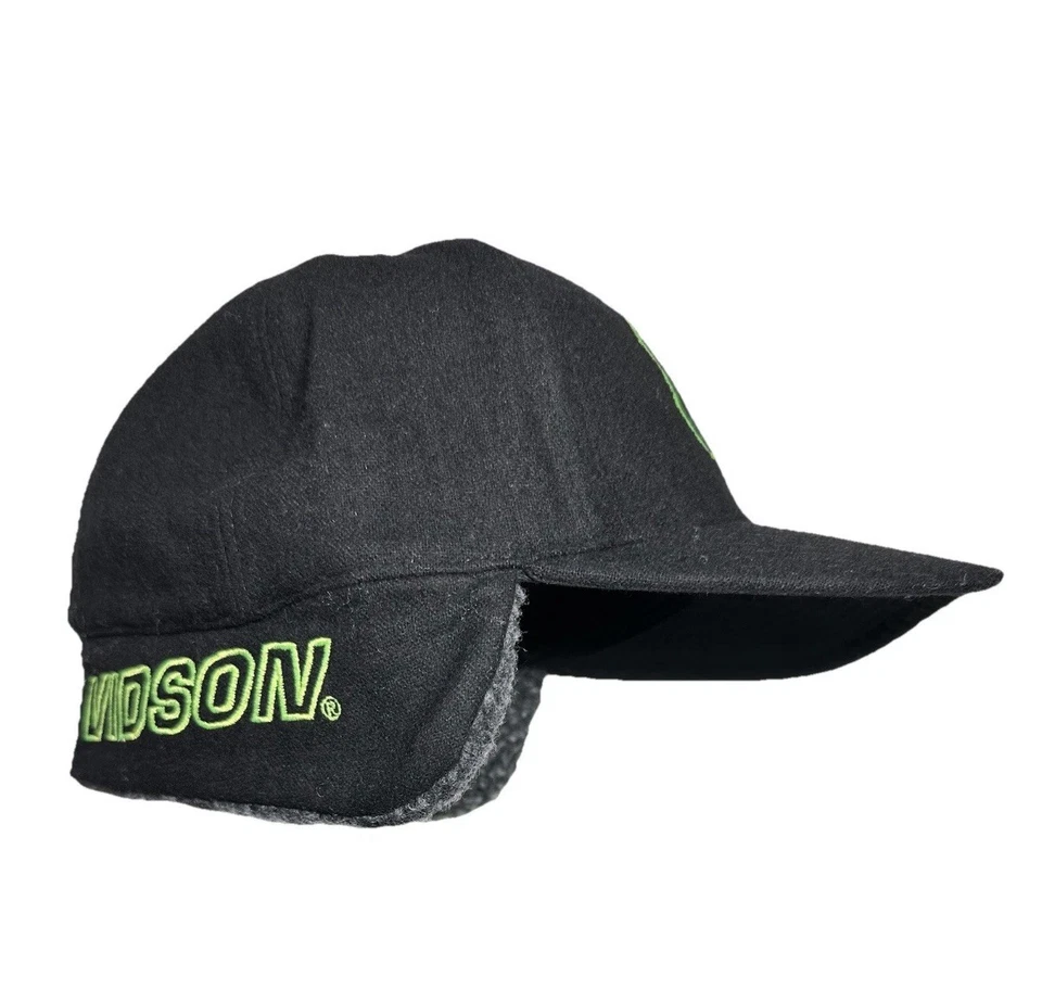 NUEVO CON ETIQUETAS Harley Davidson Willie G Calavera Negro Sombrero Gorra Oreja Solapa Ajustada Para Hombre’s 7 1/2 XL Foto 3 de 4