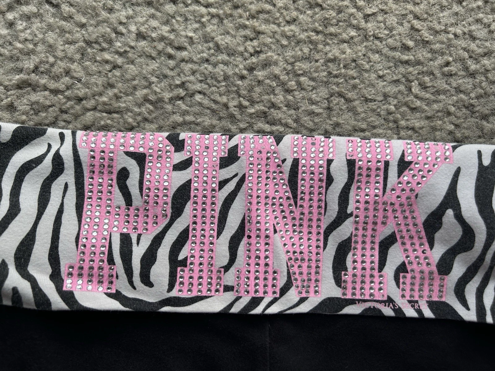 victoria-secret-vs y2k vintage foldover yoga rhinestones zebra shorts