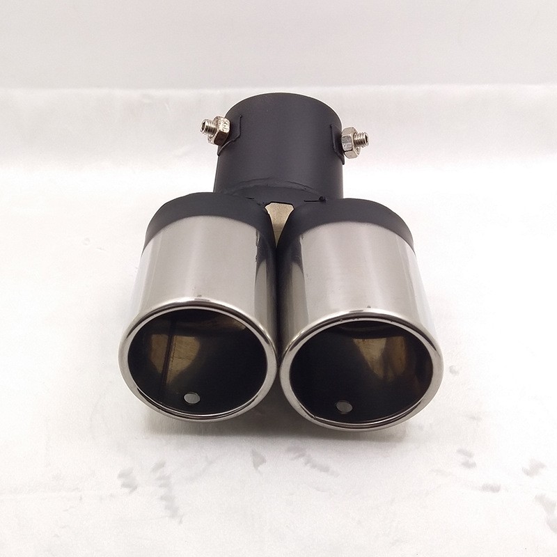 Slanted Dual Tip Exhaust Pipe, Stainless Steel, Upgrade for Car Performance