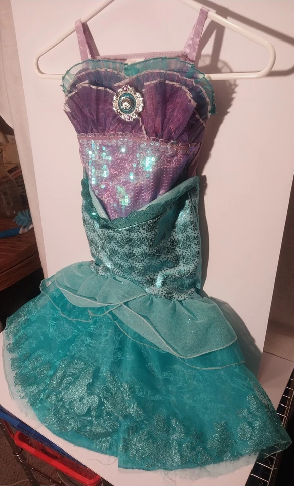 Disney Princess Little Mermaid Ariel Dress Cosplay Seashell Costume Girl Size 4 - Image 2 of 4