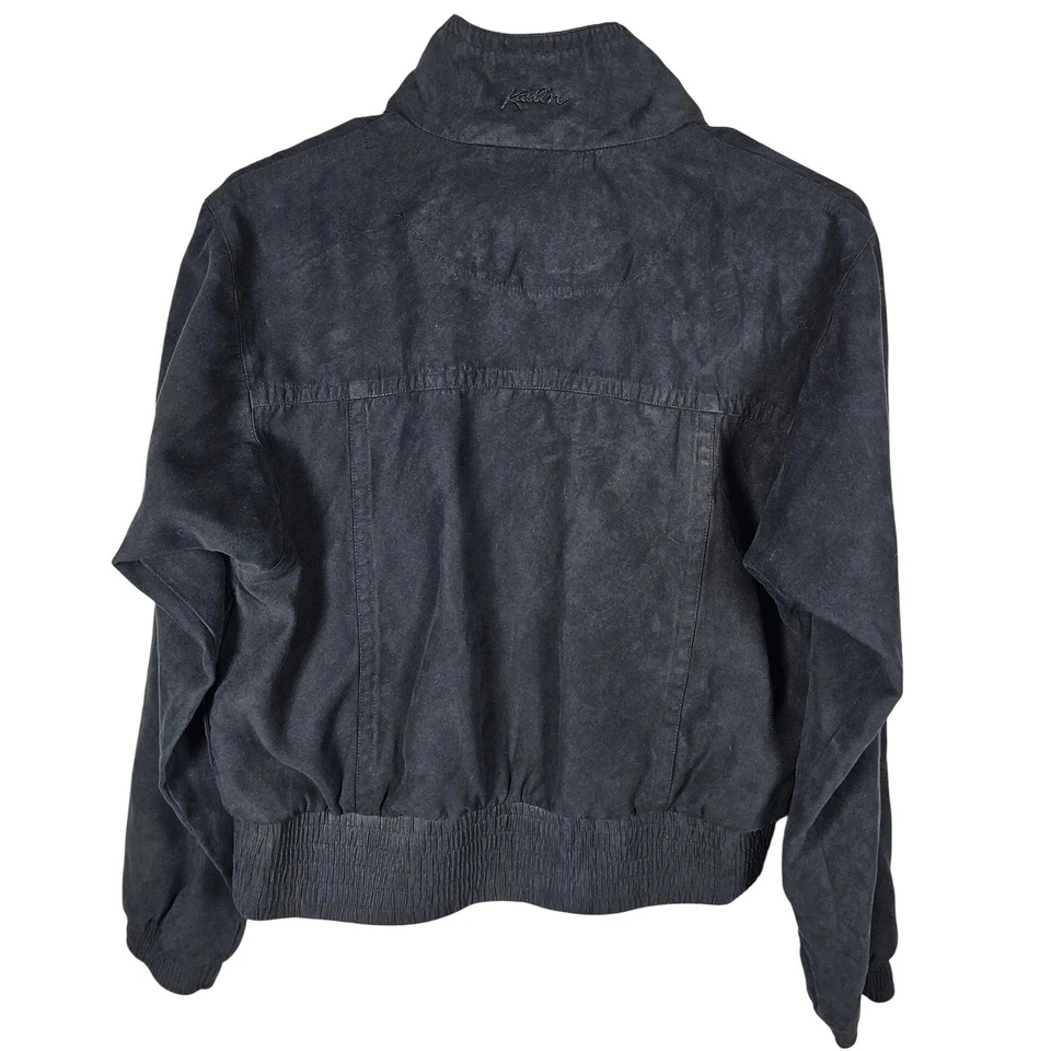 Kaelin Black Jacket Full Zip Up Cropped High Neck Polyester Women's M - Image 2 of 4