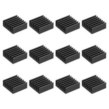 12 Pcs Heatsink 14x14x6mm Aluminum Heat Sink with Thermal Blue Sticker Black