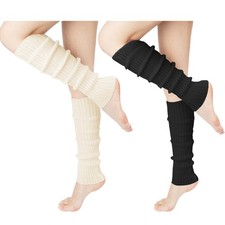 Women Leg Warmers Winter Warm Knit Long Boot Socks Slouch Knee High 80s Party