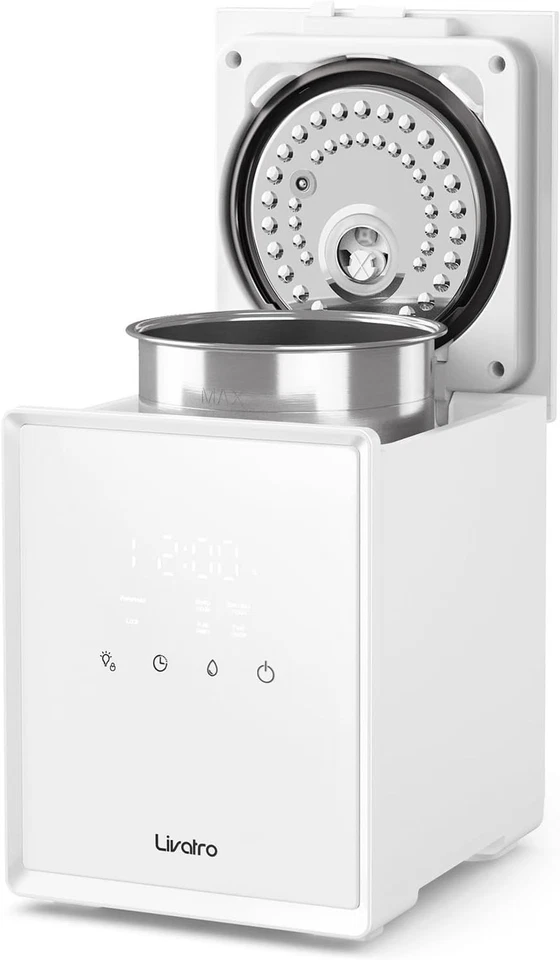 Umidificador Livatro aço inoxidável 3L umidificador de névoa quente seguro saudável fácil Cle - Imagem 2 de 4