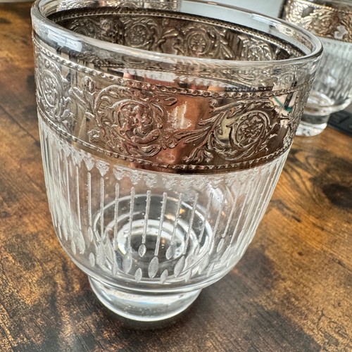 Culver Tyrol Silver Whiskey | Old Fashion | Barware Glass Vintage MCM | Set of 6 - Picture 13 of 13