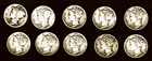 1916 thru 1944 Winged Mercury Head dimes ( 10 ) in .900 silver (o.723 troy oz)