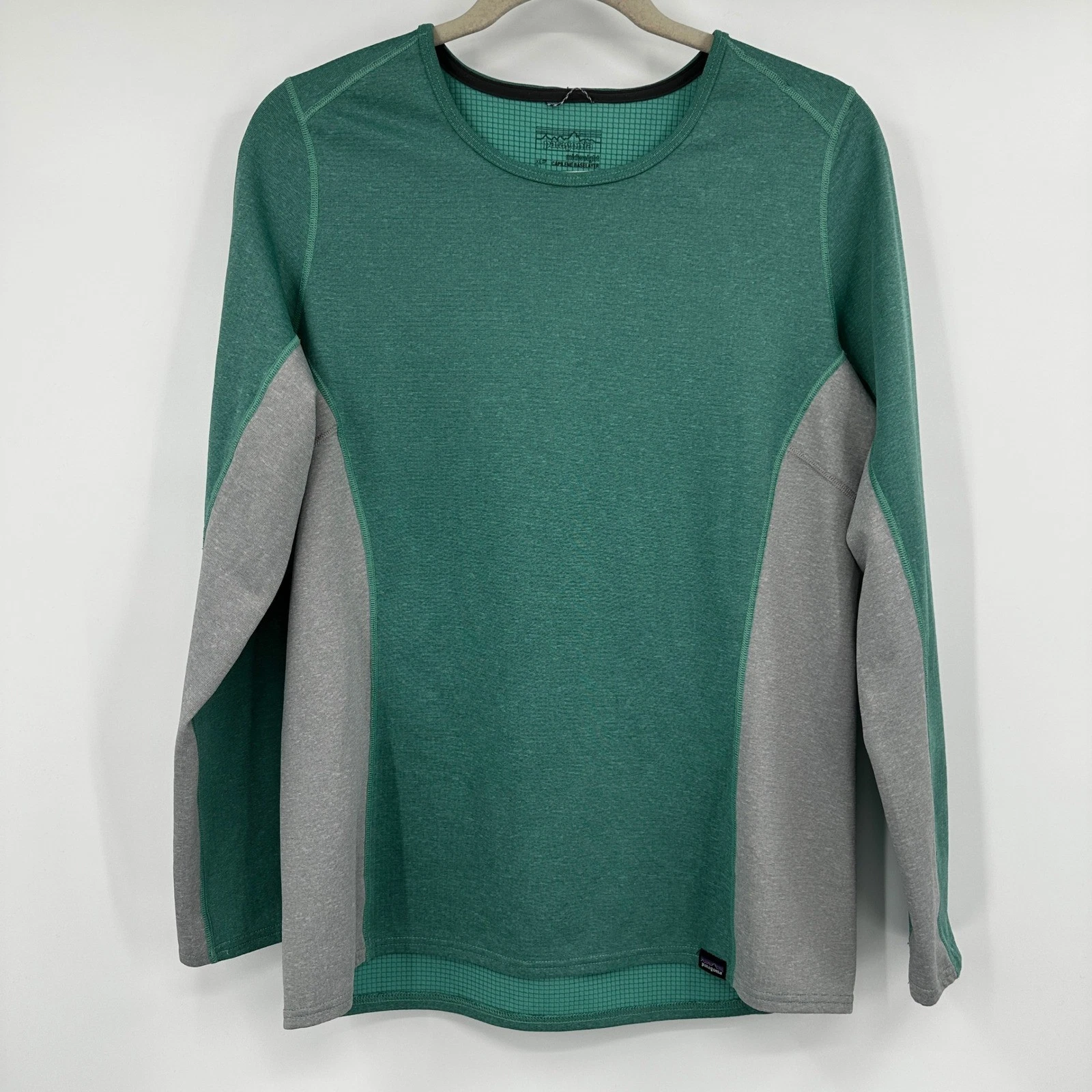 Patagonia Capilene Midweight Baselayer Womens Large Green Long Sleeve Top Active