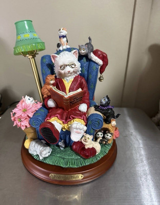 Danbury Mint Bedtime Tails Bill Bell Cat Santa Limited Edition Resin Figurine