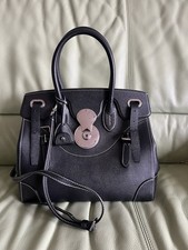 Ralph Lauren Ricky Bag nera pelle rosa fodera interna - ottime condizioni