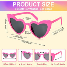 Occhiali Da Festa A Forma Di Cuore Con Perle - Accessorio Divertente Per Compleanni E Feste (Rosa) - Foto 10