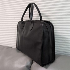 Longchamp all leather tote bag handbag black from Japan
