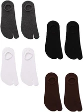 VALICLUD 4 Pairs Men's Cotton Tabi Socks No Show Traditional Japanese... 