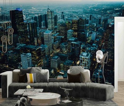 3D City Architecture Night Scene Wallpaper Wall Murals Removable Wallpaper 5