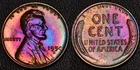 1954-D Lincoln Wheat Cent penny RAINBOW TONING and high luster (61-22)