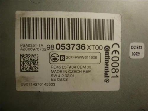 98053736xt Sistema Audio/Radio Cd para CITROEN C3 * 2014 110189 - Imagen 3 de 4