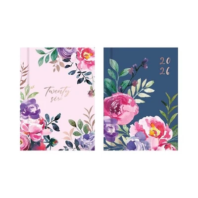 TALLON 2026 Floral Diary Girls Pocket Cute Hardback Week to View Diaries Ribbon 11cm