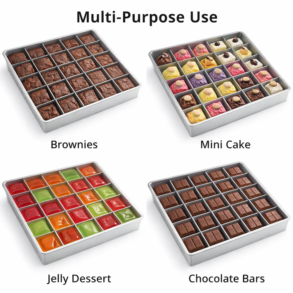 25 Grid Brownie Divider Pan 8x8 Inch Aluminum Baking Tray Removable Cutter Mold
Opens in a new windo