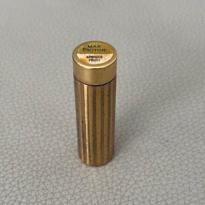 Vintage 70er MAX FACTOR ''Apricot Frost'' Lippenstift Etui, kultiges Make Up Design
