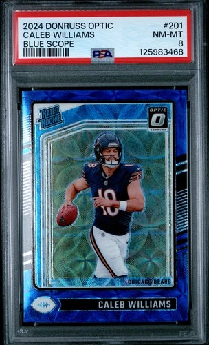 2024 PANINI DONRUSS OPTIC BLUE SCOPE #201 CALEB WILLIAMS PSA 8