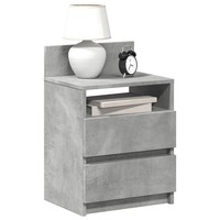 Nachttisch 2Er Set Betongrau Mit 2 Schubladen 40X33X60 Cm