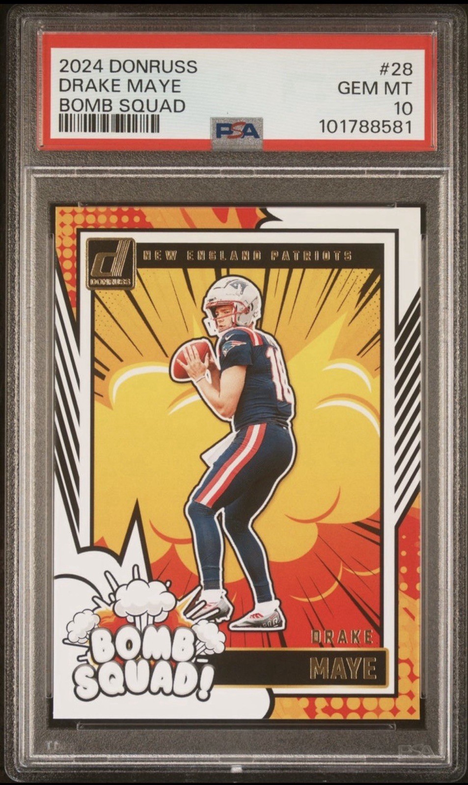 2024 PANINI DONRUSS BOMB SQUAD #28 DRAKE MAYE ROOKIE RC PSA 10