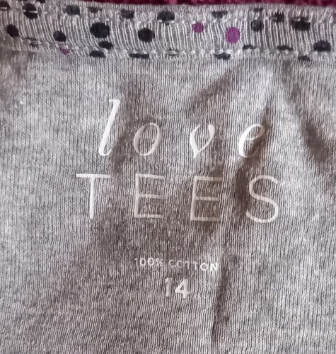 Ladies Love Tees Grey Mix Square Neck Short Sleeved T Shirt Top - Size 14 - Picture 7 of 9