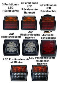 3 Funktionen LED Rückleuchte Rund ⌀140 für LKW PKW Anhänger Traktor mit Dreieck