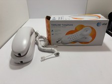 AT T 205 TRIMLINE Telephone White Wall Mountable NO AC POWER NEEDED Open Box
