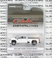 2024 Greenlight Karson Diecast: Bianco 2022 GMC SIERRA 3500 3500HD DENALI Dually