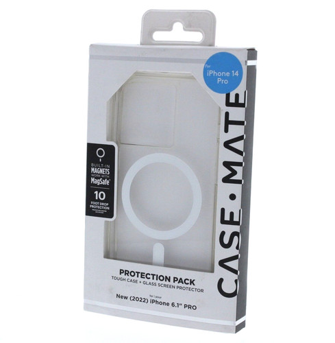 CaseMate Case for iPhone 14 Pro with MagSafe Clear + Screen Protector