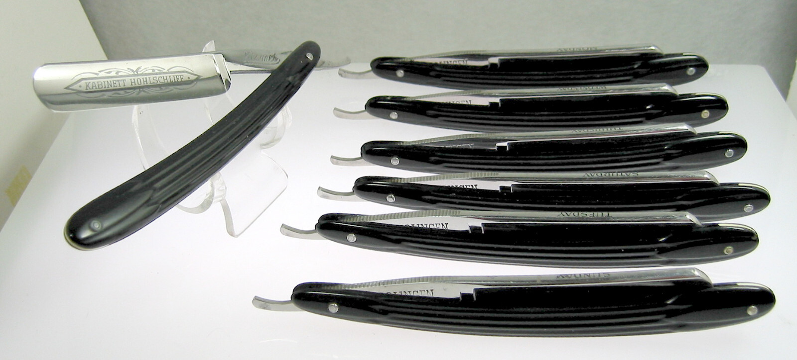 Kismet 7Day Set Straight Razors Days Etched Blades & Spines In 7Razor Case eBay