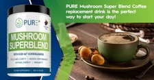 PURE Mushroom Superblend Lion’s Mane, Chocolate Spice, 30 Servings