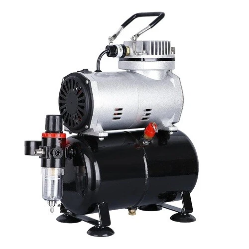 SILENT MINI AIR COMPRESSOR 1 5HP WITH HOLDING TANK REGULATOR AND WATER TRAP N