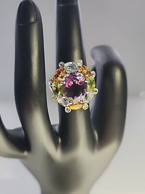 IBB Gravur Sterling. 925 Multistone Ring Größe 5,5