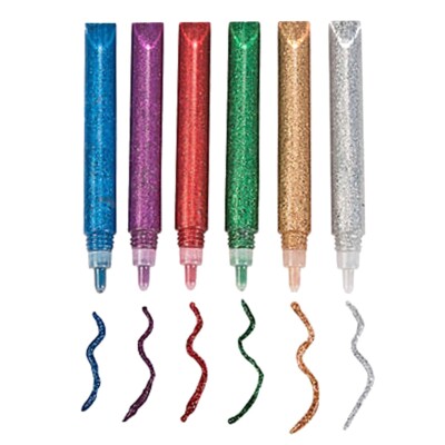GLITTER GLUE PENS SET Art Craft Sparkly Metallic Coloured