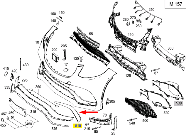 MB GLE Coupe C292 Front Left Bumper Trim Cove A2928853822 New 
