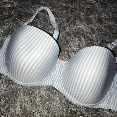 New Look Blue And White Striped Bra Size 36D - Image 1 of 4