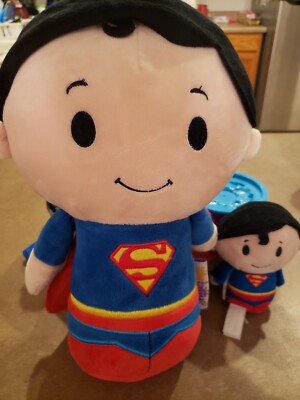 Lot Of 2 Hallmark Itty Bittys Superman 4'' & 10'', 4'' is 2 Sided With Clark Kent