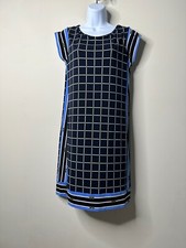 MICHAEL Michael Kors Blue Grid Design Casual Dress Women's Small