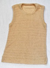 Sleeveless Pullover Beige Sweater