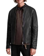New, AllSaints Cora Leather Jacket in Black Size M SJ1690