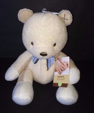 Carter's Ivory tan Teddy bear Chevron stripes seated stuffed plush toy