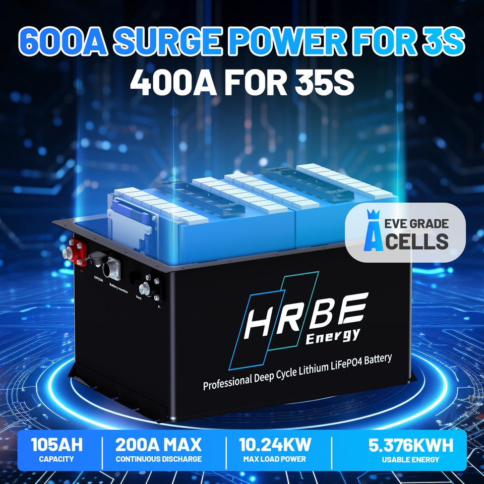 48V 105Ah Golf Cart Lithium LiFePO4 Battery Club Car 200A BMS 15000 ...