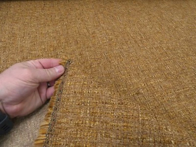 NEXT FABRICS Chunky Boucle DARK OCHRE - Chunky Woven Upholstery Fabric