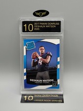 2017 Panini Donruss Texans DESHAUN WATSON #345 rookie RC graded mint card LRG 10. rookie card picture